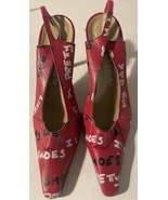 Guy Laroche Red leather heels women shoes size euro 39 US 8 - $49.99