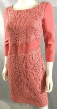 Antonio Melani Sheath Dress Coral Pink Lace Stretch Spring Casual Career 2 - £20.52 GBP