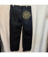 Live Mechanics Vintage Y2K Jeans Men&#39;s 36 Baggy Fit Embroidered Denim - $102.56 CAD