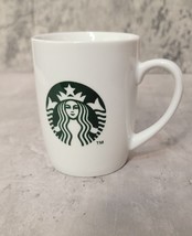 2013 Starbucks 12 Oz Coffee Cup Mug Mermaid Siren Logo White and Green - £7.46 GBP