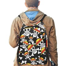 Straw Hat Pirate Anime School Backpack with Side Mesh Pockets - £35.92 GBP