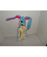 Vintage Blue &amp; White Carnival Prize Long Eared MUSICAL Bunny-Lullaby-15&quot; - £58.88 GBP