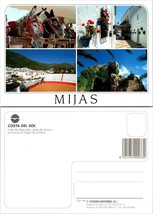 Spain Costa Del Sol Mijas Donkeys Flowers Mountains Amphitheatre VTG Pos... - $9.40
