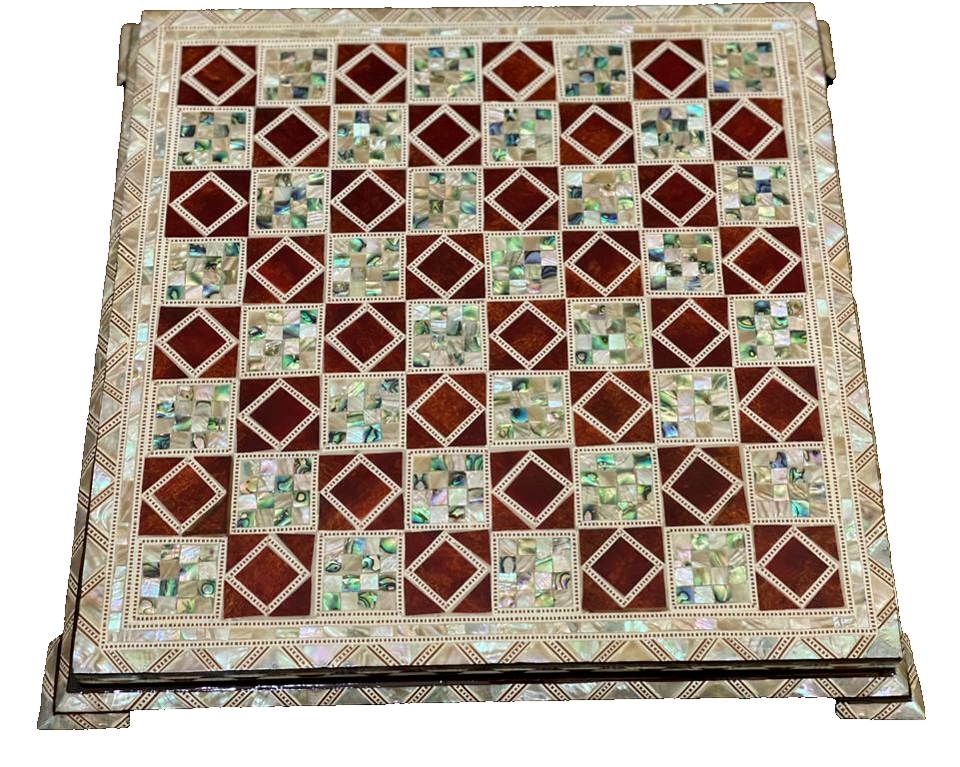 Handmade, Wood Chess Board, Chess Set, Game Board, Inlaid Mother of Pear... - $255.00