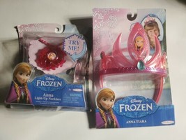 Disney Kids Frozen Anna&#39;s Tiara Jakks Pacific Plastic Headband + Bonus Necklace - £11.78 GBP