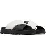 SOREL Women&#39;s VIIBE Crisscross Flat Sandals Slip On Size 6 Black White C... - $69.28 CAD