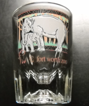 Fort Worth Texas Shot Glass Fort Worth Zoo Double Size Heavy Base Elephants - £6.26 GBP