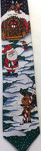 Hallmark Yule Tie Greetings Santa Golfing Tie Golf Reindeer Elf Snow Christmas - £19.46 GBP