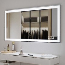 48x24 inch LED Bathroom Vanity Mirror Wall Mounted Adjustable White/Warm... - £176.84 GBP