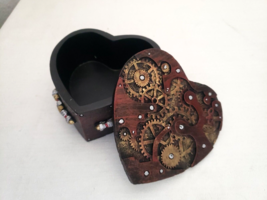 PTC Steampunk Mechanical Heart Shaped Box with Lid Trinket Stash Box - £15.55 GBP