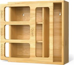 Bamboo Bag Storage Organizer for Drawer, Plastic Bag Organizer for Kitchen - $17.41