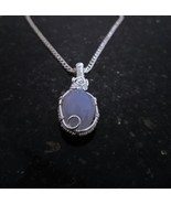 Natural Blue Chalcedony Pendant, Dainty Gemstone Necklace - €43,77 EUR