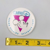 Vintage Dec 1988 Company D Grand Opening Disneyland Round Pin Pinback Button  - £6.75 GBP