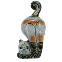 Large 12&quot; Funny TONALA CAT Artesanias Erandi MEXICO Art Vintage Artisan Pottery - £60.91 GBP