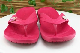 Crocs Sz 9 M Hot Pink Flip Flop Synthetic Women Sandals - £19.46 GBP