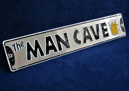 MAN CAVE -*US MADE*- 24&quot; Embossed Metal Street Sign - Man Cave Garage Bar Décor - £15.94 GBP