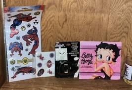 Betty Boop SEALED Calendar, The Punisher Tattoo Tape, &amp; Spider-Man Stickers Lot - £5.11 GBP