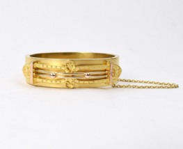 Authenticity Guarantee 
Victorian 14K Yellow Gold Bangle Bracelet Etrusc... - £1,518.76 GBP