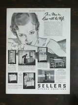 Vintage 1932 Sellers Kitchen Furniture Full Page Original Ad 424 - $6.92