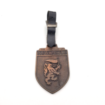 Vtg The Golf Club At Newcastle Washington Bag Tag Leather Metal Fred Couples - £10.24 GBP