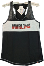 Majestic Athletic Women&#39;s Miami Marlins Game Time Glitz Tank Top, Black, Large - £9.48 GBP