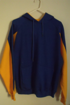 Mens Augusta Sportswear New Blue Gold Hooded Long Sleeve Sweatshirt Sizes M L - £15.80 GBP