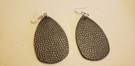 Faux Leather Dangle Earrings (new) SHINY BLACK #148 - £4.02 GBP