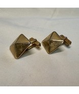 Vintage Swank Gold Tone Pyramid Cufflinks Retro Mid Century Men’s Jewelry - $371.27 MXN