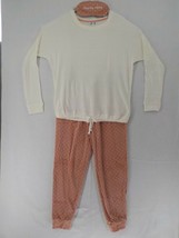 THREE DOTS PAJAMA SET WITH EYE MASK SZ S POLKA DOTS PINK KNIT VELOUR SET... - $16.99