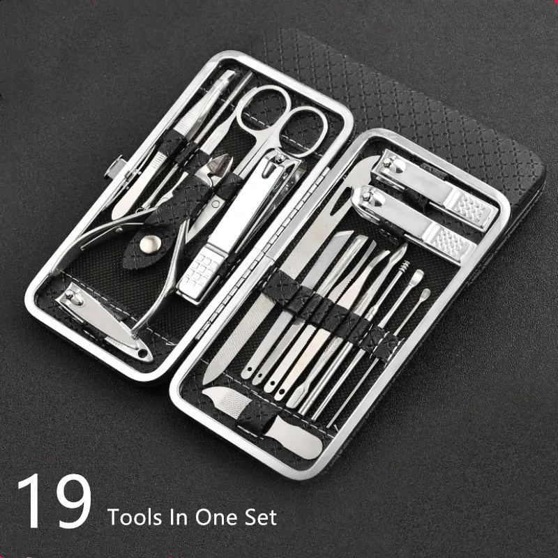 House Home Qmake 19 in 1 Stainless Steel Manicure set Professional Nail clipper  - £19.60 GBP