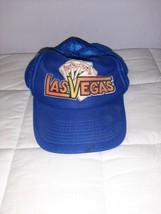 Las Vegas Puffy Print Foam Mesh Snapback Poker Trucker Hat Vintage  - £15.80 GBP