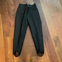 Vintage Obermeyer Ski Pants Womens 10 Black Wool Blend Stirrups Made in Austria - £17.09 GBP