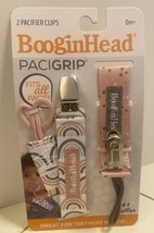 BOOGINHEAD Pacigrip 2 Pacifier Clips 0 + Months Pink and White PG2-MBOW - $8.15