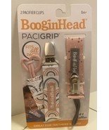 BOOGINHEAD Pacigrip 2 Pacifier Clips 0 + Months Pink and White PG2-MBOW - £6.51 GBP