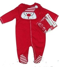 Babyworks Size 0-3 Months Christmas Santa Romper, Bib and Hat Set - $7.91
