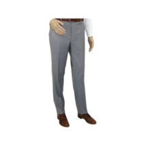 Mens Mantoni Flat Front Pants All  Wool Super 140's Classic Fit 46306-2 Gray image 4