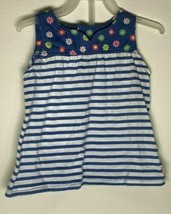 Fisher Price Children&#39;s Girl&#39;s Blue Floral/Striped Design Sleeveless Blouse 24M - £6.30 GBP