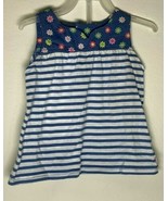 Fisher Price Children&#39;s Girl&#39;s Blue Floral/Striped Design Sleeveless Blo... - £6.21 GBP