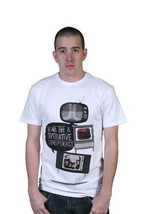 WeSC We Are The Superlative Conspiracy Hombre Blanco Televisión TV Noise T-Shirt - £11.98 GBP