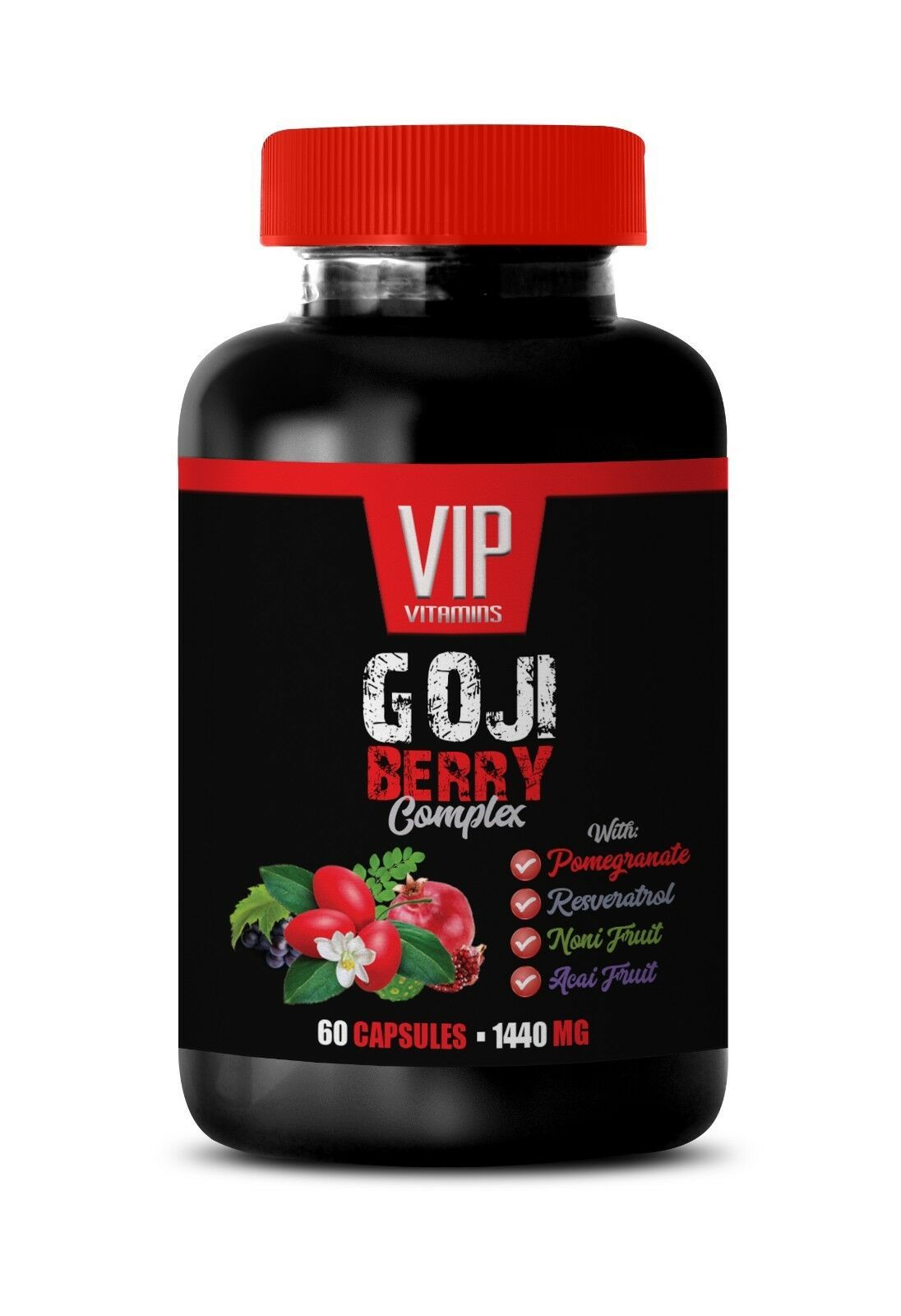 Primary image for powerful antioxidants - Goji Berry Extract 1440mg - blood sugar support 1 Bottle