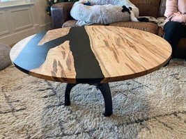 36&quot; Wooden Epoxy Table Top Resin Countertop Desk Coffee Table Hallway Furniture - £821.37 GBP