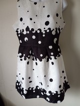 Justyle Womens Dress Size XL Black &amp; White Sleeveless Zipper Back - $24.75