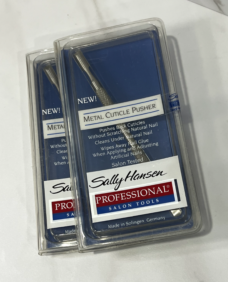 2 Sally Hansen Professional Salon Tools Metal Cuticle Pusher Nail Tool G... - $11.09