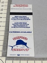 Vintage Matchbook Cover Seafood Shanty  restaurant  Gulf Breeze, FL gmg Unstruck - £9.72 GBP
