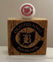 Cleveland Barons Nhl Hockey 1 Inch Size Shooter Marble &amp; Wooden Stand - £5.71 GBP