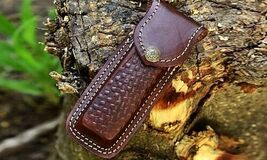 5" Dark Brown Leather Sheath for Buck 110 Pocket Folding Knife Pouch Cover - $13.16