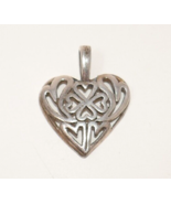 Sterling Silver 925 Heart Love Clover Filigree Pendant Valentine - £19.97 GBP