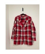 Vintage Retro 90&#39;s Fashion Bug Boxy Boyfriend Plaid Blazer Shoulder Pads... - $19.00