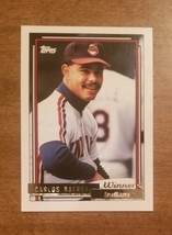 1992 Topps GOLD WINNER Carlos Baerga #33 Cleveland Indians FREE SHIPPING - $1.82