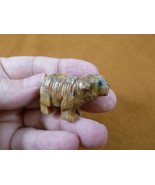 (Y-SHE-19) tan gray wooly Sheep ewe carving stone gemstone SOAPSTONE fig... - $8.59